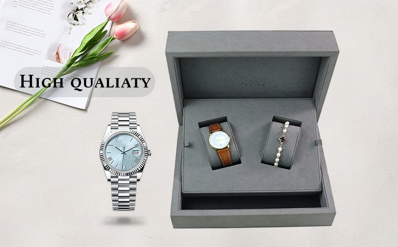 WWB011 gray suede watch box